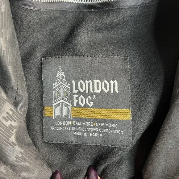 Vintage London Fog Coat Womens 4 Petite Gray Check Long Trench Lined Raincoat - Picture 4 of 10